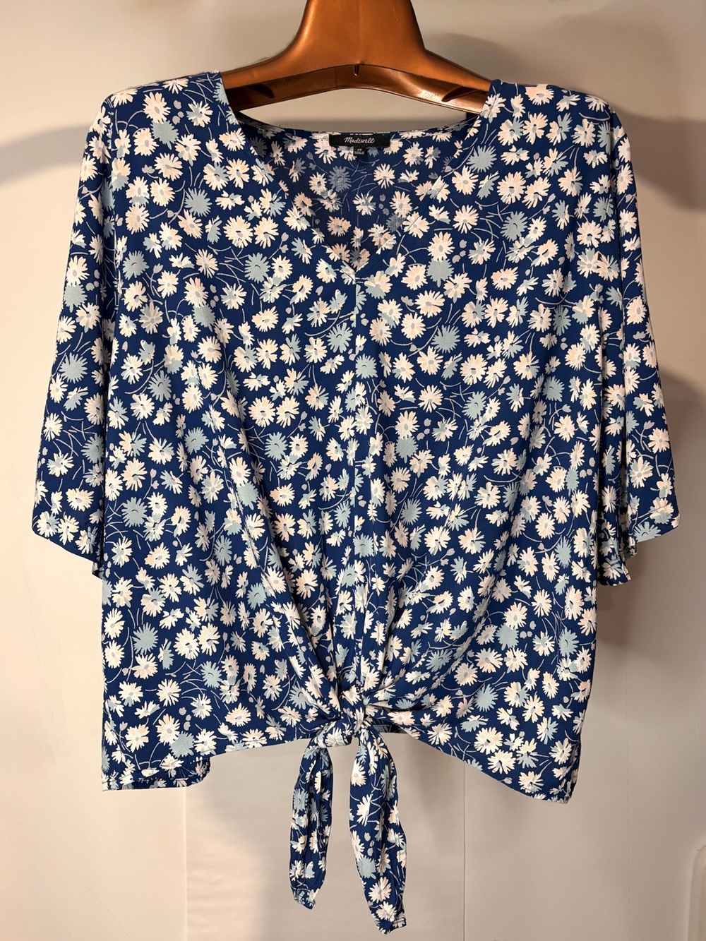 Madewell Blue Floral Tie Front
Top 2X